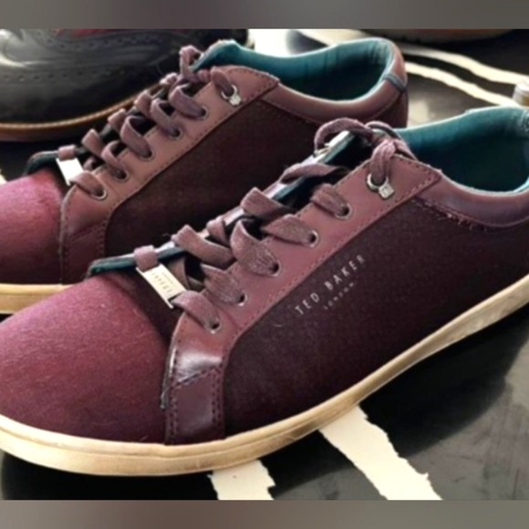 Men's Ted Baker Burgundy runners, size 10 - Picture 1 of 5